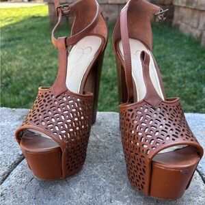 Jessica Simpson Leather Platform Heels